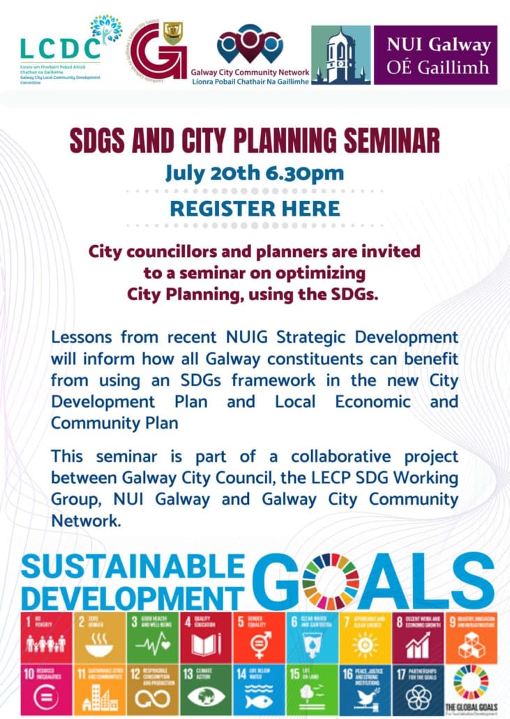 Sdgs And City Planning Seminar Invite Image Galway City Community Network 0124