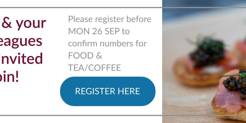 You are welcome to join. Register here before Monday 26 Sept to confirm numbers for refreshments.