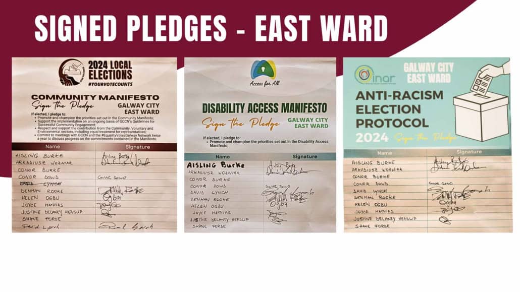 Signatures of the East Ward Candidates for the 3 Pledges
